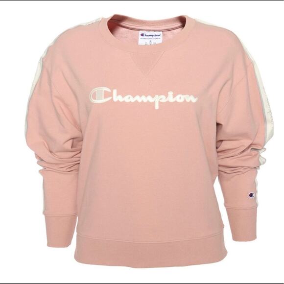 Champion Women's Heritage Crewneck Sweatshirt with Trim Pink Size XS - Picture 1 of 11